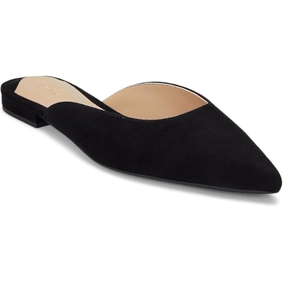 NWT Ralph Lauren Black Suede Mule - Picture 1 of 6